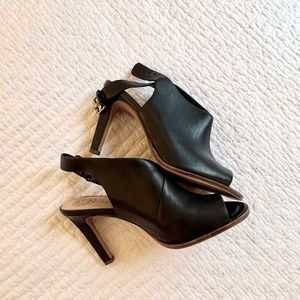 Vince Camuto Navy Blue Open Toe Heels